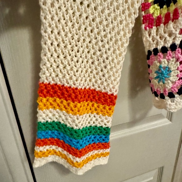 SHEIN Boho Multicolor Crochet Open-Front Cardigan - Picture 3 of 7